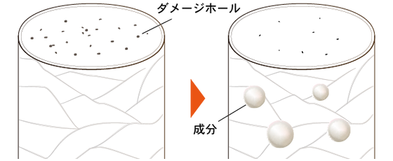 【トステア®による毛髪内の空隙化ケア】