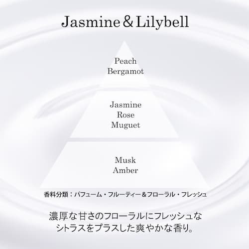 ジャスミン&リリーベル | 爽やかな甘さの中に、ほのかな酸味が広がる、フレッシュフルーツの香り