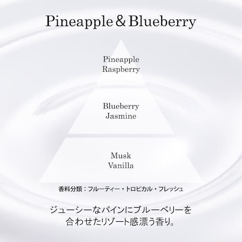 パイナップル&ブルーベリー | 甘酸っぱくジューシーな香りは、元気になりたい時にぴったりです