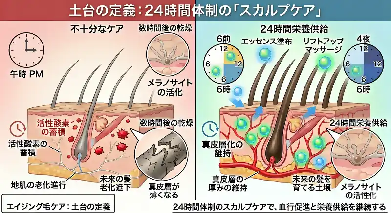 土台の定義：24時間体制の『スカルプケア』