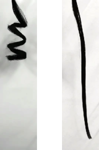 アイロン直後(左)・2液後(右)